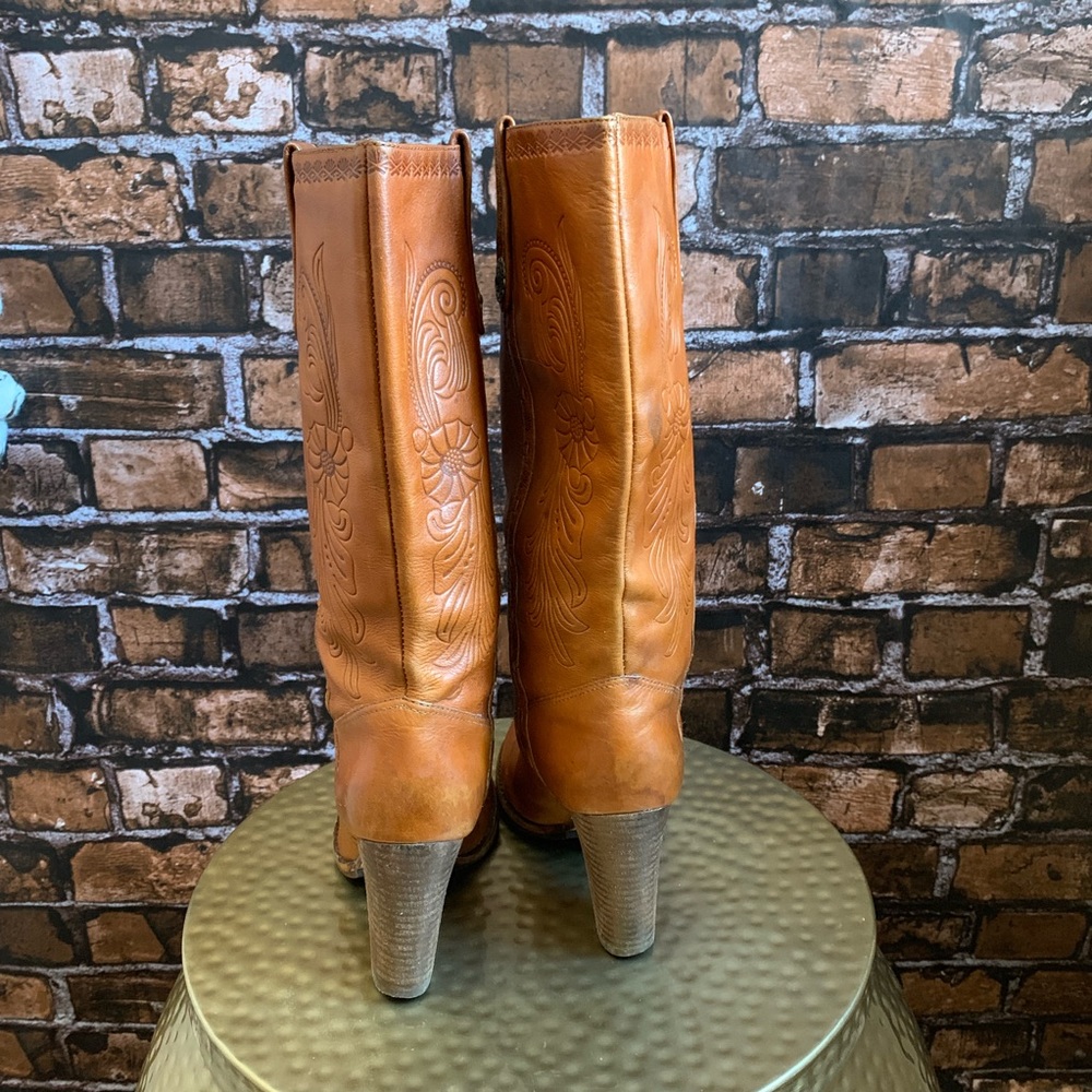 Aldo Tan Hand Tooled Leather Boots - Picture 3 of 8